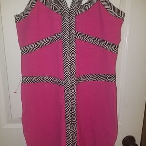 Bebe dress XL  Pink/Black/White